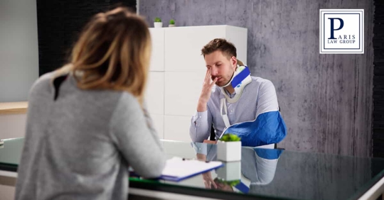 Injured Man Talking to Attorney